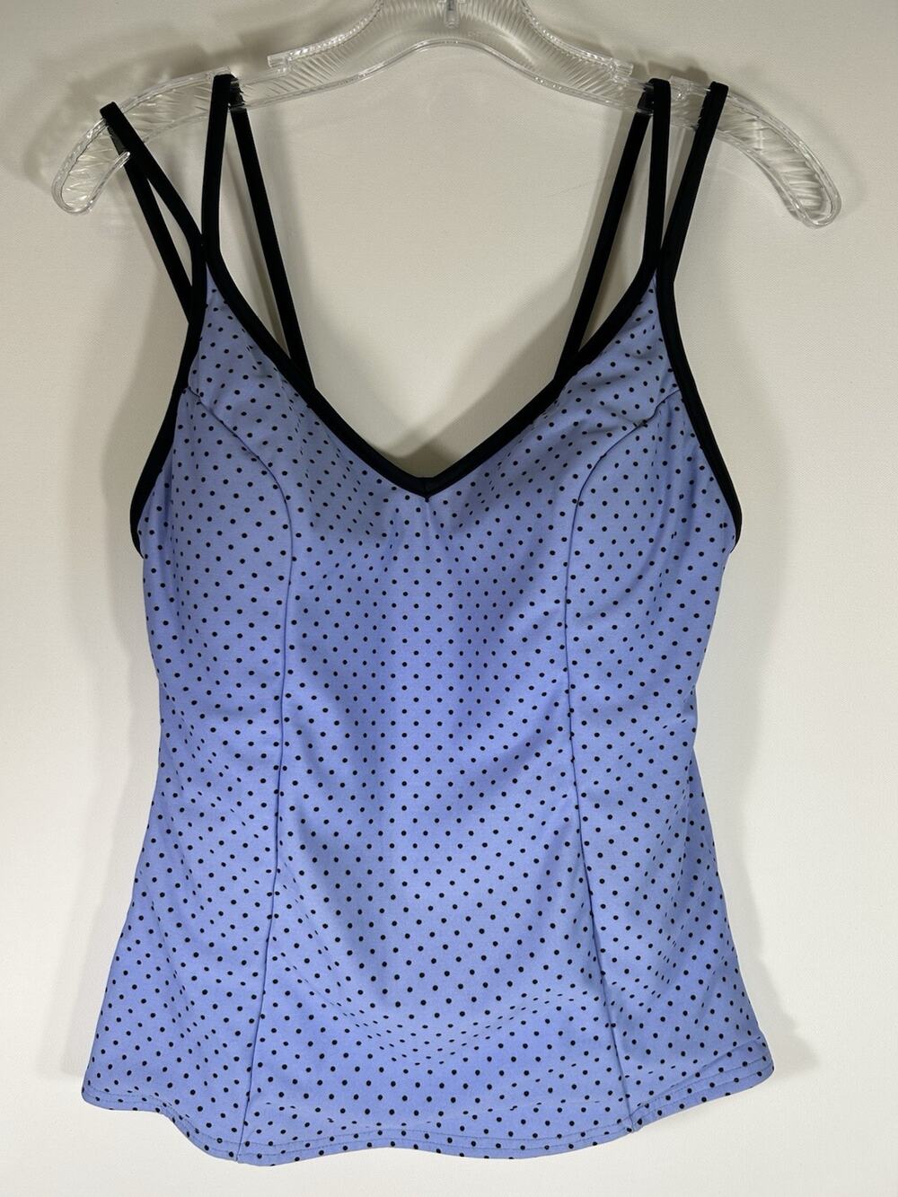 Miraclesuit Periwinkle Blue Polka Dot Tankini Top Women’s Size 12